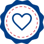 Scout Law blue badge with heart inside